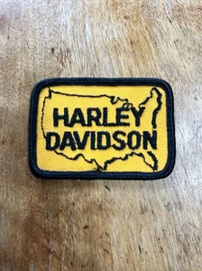 Vtg Harley Davidson USA Map US Sew On Patch Embroidered Badge Motorcycle Biker - Picture 1 of 4