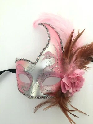 Masquerade Mardi Gras Events & Venation Collectible Hand Painted Feather Masks  - Image 1 of 4