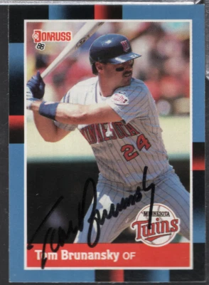 Tom Brunansky Twins Autographed 1987 Donruss Leaf #245 w/COA 101923NPCD499 - Image 1 of 2