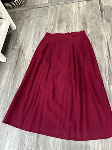Vintage 100% Wool Size 12 Red Skirt - Picture 1 of 6
