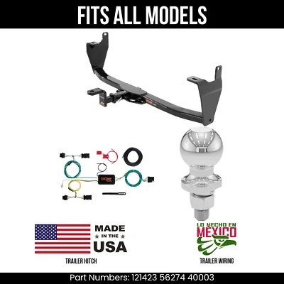 适用于 15 - 23 吉普 Renegade 拖车挂 4 针接线 2 英寸球适合所有 Curt 3.5K — 第 1/4 张图片