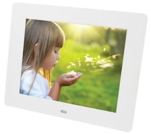 7" Digital Photo Frame Multimedia Player Usb Card Reader Jpeg Mp3 Avi White - Picture 1 of 2