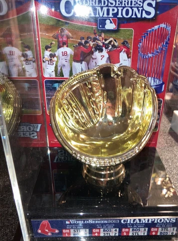 BASEBALL HOLDER Boston Red Sox World Series 2013 Champions Ball Display w/ Case Cover