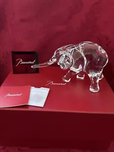 NIB FLAWLESS Glass BACCARAT France Crystal 8.5” LOET TANGANYIKA ELEPHANT Figure - Picture 1 of 20