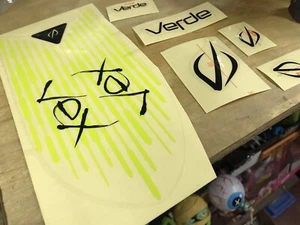 Verde Bikes VEX Rahmen BMX Aufkleber/Decals Neon Gelb Schwarz Decal Konvolut - Bild 1 von 1