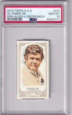 2012 Topps Allen & Ginter No. 237 Al Unser Sr. Mini Card Gem Mint Psa 10 - Image 1 of 2