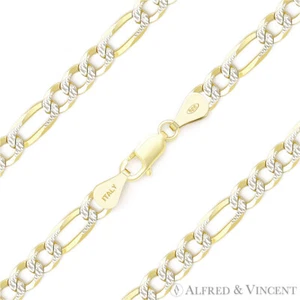 5 mm Figaro Pflasterstein Glied 0,925 Sterlingsilber 14k gelb vergoldet Kettenarmband - Bild 1 von 2
