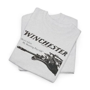 WWII Vintage Winchester Ad Gun T-Shirt - Custom Design - Sizes S-5XL - Picture 1 of 9