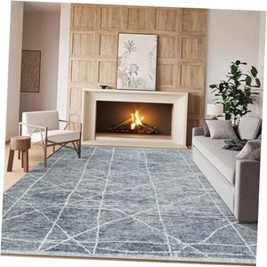 9x12 Area Rug Living Room Rugs: Washable Rugs Large Abstract Modern Non Slip - Picture 1 of 7