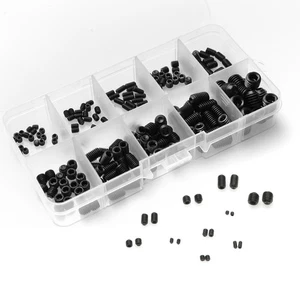 200pcs Black 12.9 Grade Alloy Steel Hex Socket Cup Point Grub Screw Set M3-M8 - Picture 1 of 8