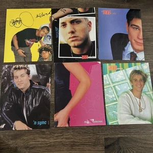 VTG Teen Pop Posters Lot of 6 Aaron Carter B2K Britney Eminem NSYNC BSB M Mag - Picture 1 of 13