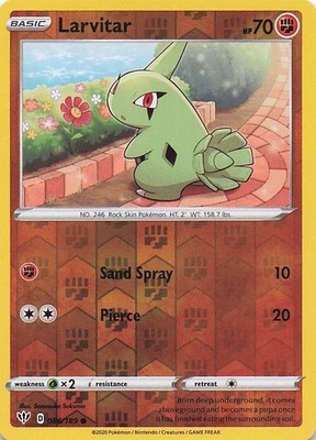Larvitar Darkness Ablaze 86/189 NM Reverse Holo - Image 1 of 2