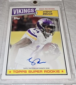 2015 Topps Stefon Diggs - 1987 Super Rookie - Auto Rookie RC #/250 Vikings - Foto 1 di 9