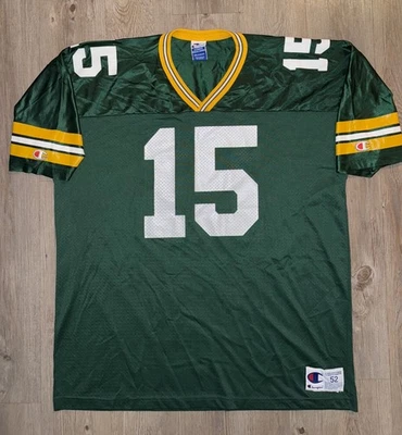 Camiseta masculina de futebol vintage Green Bay Packers Bart Starr #15 Champion tamanho 52 - Imagem 1 de 4