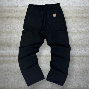 Vintage Carhartt Carpenter Hose 31x32 schwarz Baumwolle Canvas Relaxed Latzhose 90er - Bild 1 von 5
