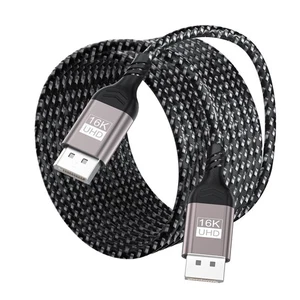 Displayport Cable 2.1 10FT, DP 2.1 Cable Support 16K@60Hz, 8K@120Hz, 4K@240Hz, 8 - Picture 1 of 7
