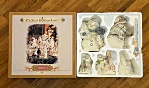 Mint Grandeur Noel Porcelain Snowman Family Collectors Edition 2001 Christmas  - Picture 1 of 15