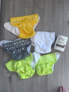 5 Alva Baby Reusable diaper covers and paper liner pack - Picture 1 of 2