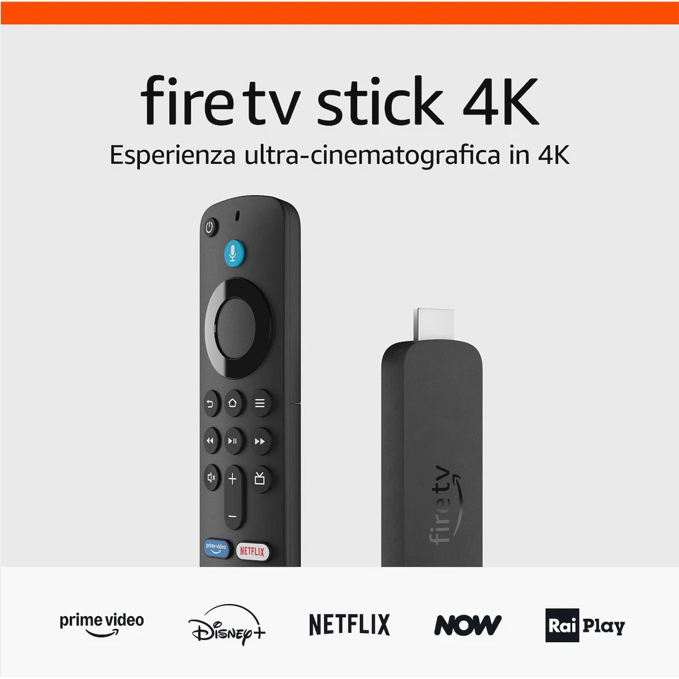 Fire TV Stick 4K Amazon Streaming Wi-Fi 6 Dolby Vision Telecomando Vocale Alexa
