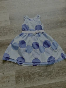 Mini Boden Girls Dress Size 4/5 Blue And White Polkadot Print - Picture 1 of 6