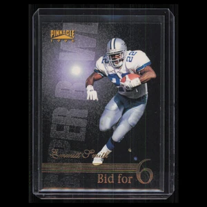 Tarjeta de fútbol americano Emmit Smith #184 1996 Pinnacle Bid for 6 Dallas Cowboys NFL casi nueva - Imagen 1 de 3