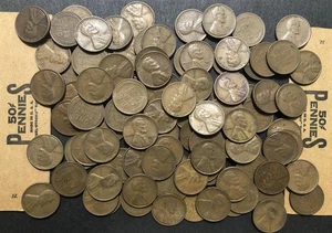 2 ROLL 1946-S COPPER LINCOLN WHEAT BACK CENT COIN LOT 100 pcs - Picture 1 of 2