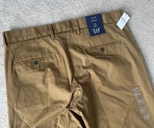 Gap Chino Pants Mens 34x34 Brown Straight Stretch Midrise Career Office Staple - Picture 1 of 6