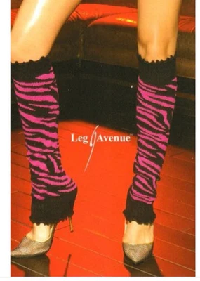 Sexy Disfraz para Adulto Leg Avenue Lurex Cebra Calentadores de Piernas Rosa Estampado Animal OS Foto 1 de 3