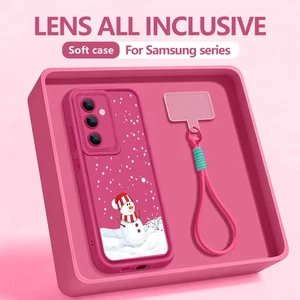 Handyhülle für Samsung S25 Ultra S24 S23 FE A16 A56 A55 Schneemann-Lanyard TPU - Bild 1 von 16