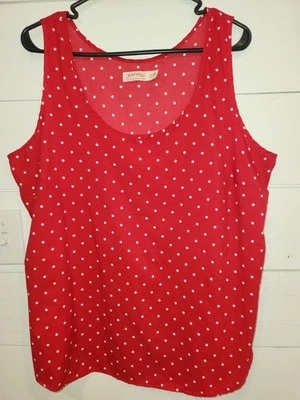 Camiseta sin mangas Pullover a lunares - Roja Foto 1 de 4