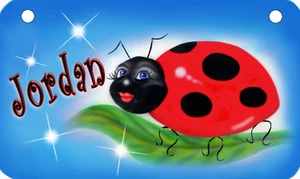Ladybug Bicycle License Plate Personalize Text Colors 2.75" x 4.5" Girl Ladies - Picture 1 of 1