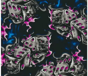 Wassertransferdruck Folie Würfel Skulls - 50cm breit - Picture 1 of 2