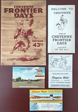 Lot of 5 1939 Frontier Days Cheyenne WY Program Motel Postcards & Info Vintage
