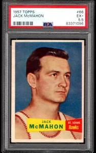 1957 TOPPS #66 JACK MCMAHON ROOKIE ST LOUIS HAWKS 096 - PSA EX+ 5.5 - ATTRACTIVE - Picture 1 of 2