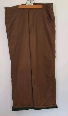 NWT Men's Field & Stream Fleece Lined Brown Canvas Pants 36x30 Actual W38" L29" - Image 1 of 4