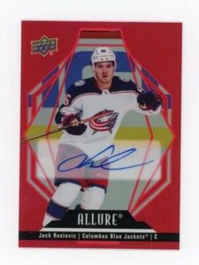 2022-23 UD Allure Jack Roslovic Red Rainbow Auto Columbus Blue Jackets #78 - Picture 1 of 2