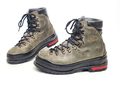 Botas de montanhismo masculinas SCARPA Itália couro encerado caminhada alpina UE 42 - Imagem 1 de 4