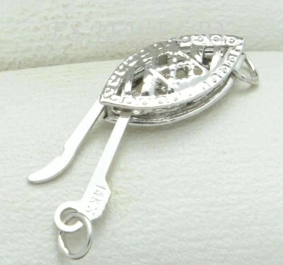 GENUINE SOLID 14K WHITE GOLD FILIGREE PEARL CLASP JEWELRY FINDINGS - Image 1 of 4