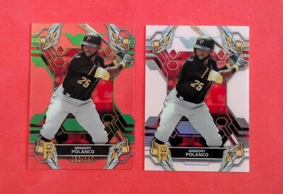 Gregory Polanco 2 Card Lot 2019 Topps High Tek White Green /150 PittsburgPirates - Image 1 of 2