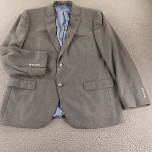 John Bartlett Jacket XL Gray Houndstooth Check Polyester Blazer Sport Coat 46R - Picture 1 of 16