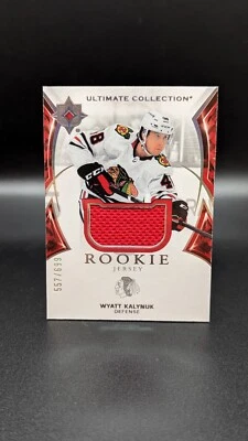 Wyatt Kalynuk 2021-22 UD Ultimate Collection Rookie Jersey Patch /699 Blackhawks - Image 1 of 2