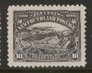 NEUFUNDLAND 95 1910 10c SCHWARZZELLSTOFF- UND PAPIERFABRIK JOHN GUY AUSGABE SEHR GUTER ZUSTAND MPH CV 110 $ - Bild 1 von 2