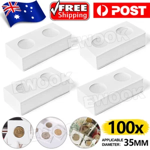 100pcs CARDBOARD 2"x 2" COIN HOLDERS 35mm SUIT 50c, 20c NEW - Picture 1 of 8