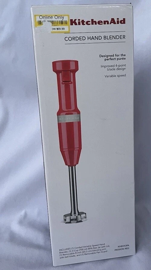 KitchenAid Variable Speed Corded Hand Blender Khbv53 Empire Red KHBV53ER
