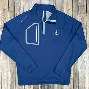 Pullover Peter Millar Forge Cuarto Cremallera Rendimiento Elástico Pequeño Para Hombre Azul Golf - Imagen 1 de 8