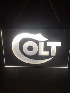 Colt Firearms Led Neon Light Sign Bright Man Cave Garage Game Room - Picture 1 of 7