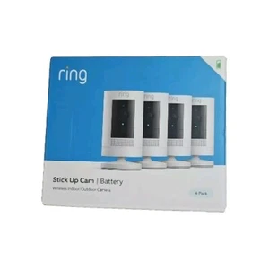 BNIB RING 4 PACK Stick Up Cameras Wireless Indoor Outdoor Battery Sealed Box - Foto 1 di 7