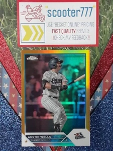 2023 Pro Debut CHROME ~#10⭐AUSTIN WELLS⭐《"GOLD" Refractor》#/50~YANKEES '20 #1Pk - Picture 1 of 2
