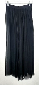 American Apparel Chiffon Womens Sheer Pants Medium Black Pleated Flowy Cover Up - Picture 1 of 12