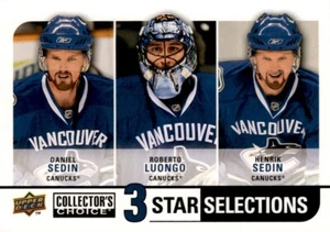 Sedin/Luongo/Sedin Vancouver Canucks 3 Star 2008-09 Collector's Choice 279 - Picture 1 of 2